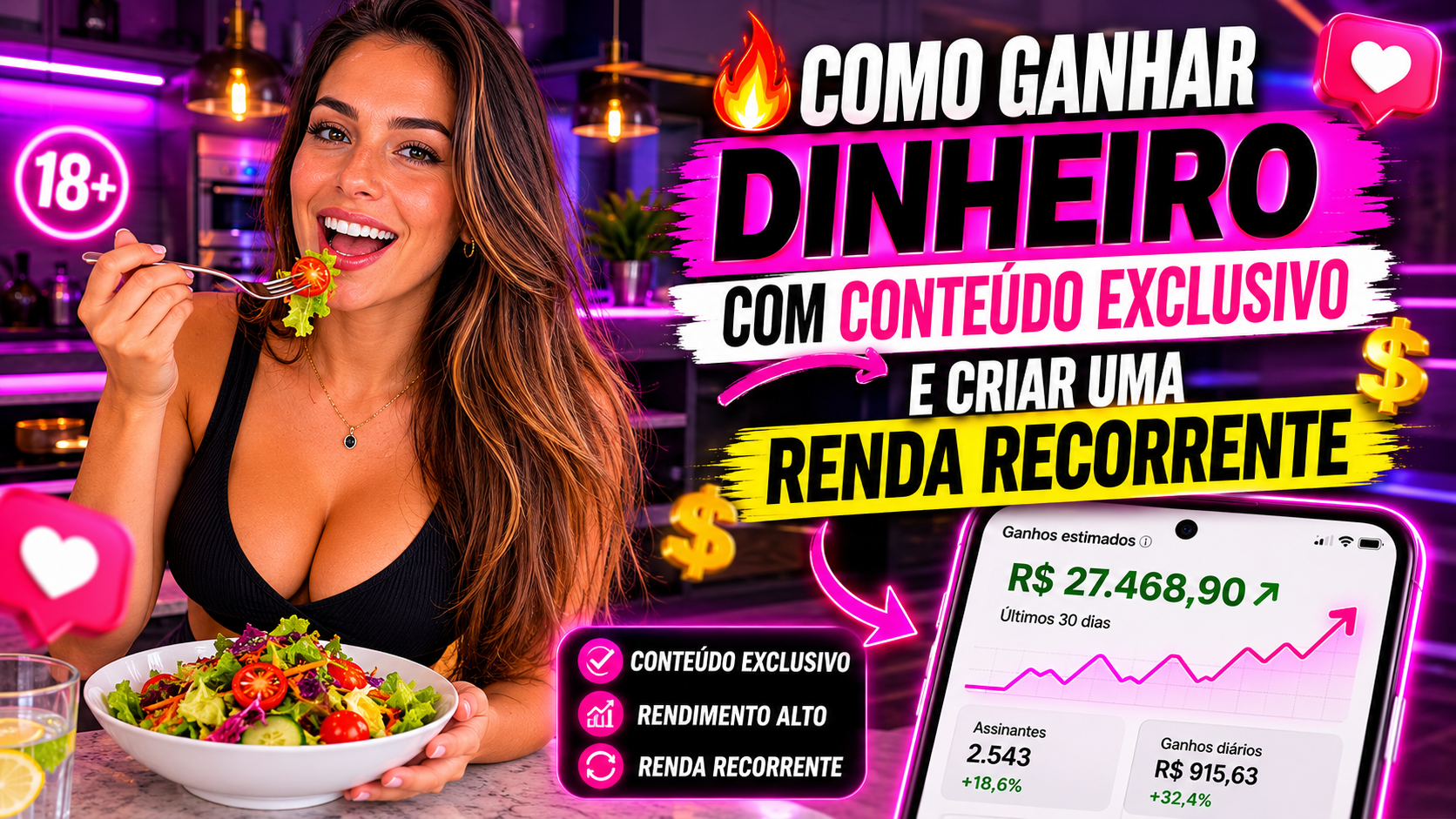 🔥 COMO GANHAR DINHEIRO COM CONTEÚDO EXCLUSIVO E CRIAR UMA RENDA RECORRENTE